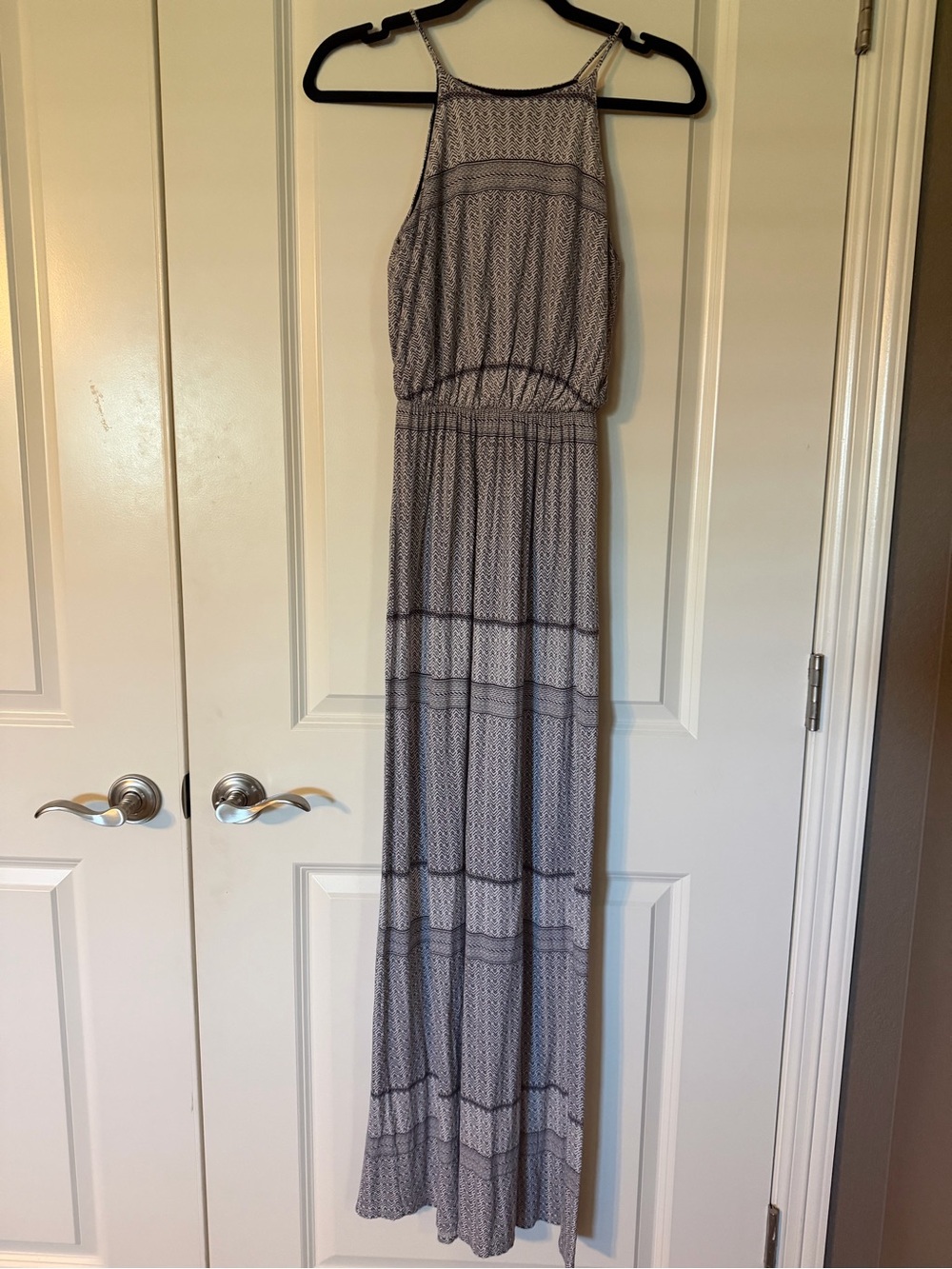 Two long LUSH sundresses.  Gray Pattern and Solid Black XS